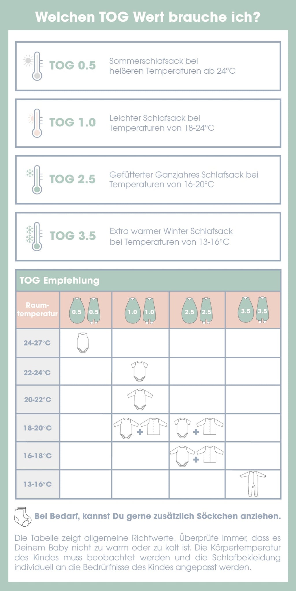 Gestreifter Schlafsack 2.5 TOG