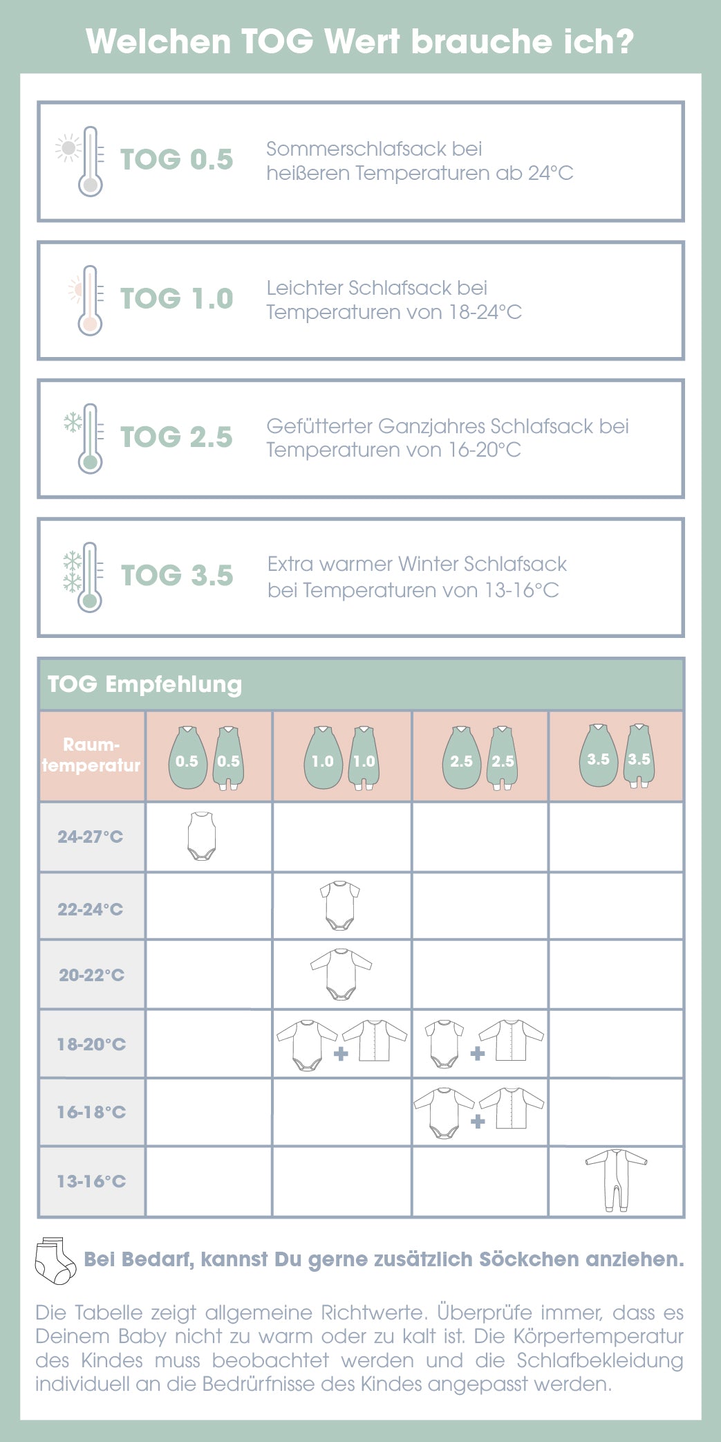 Gestreifter Schlafsack 2.5 TOG