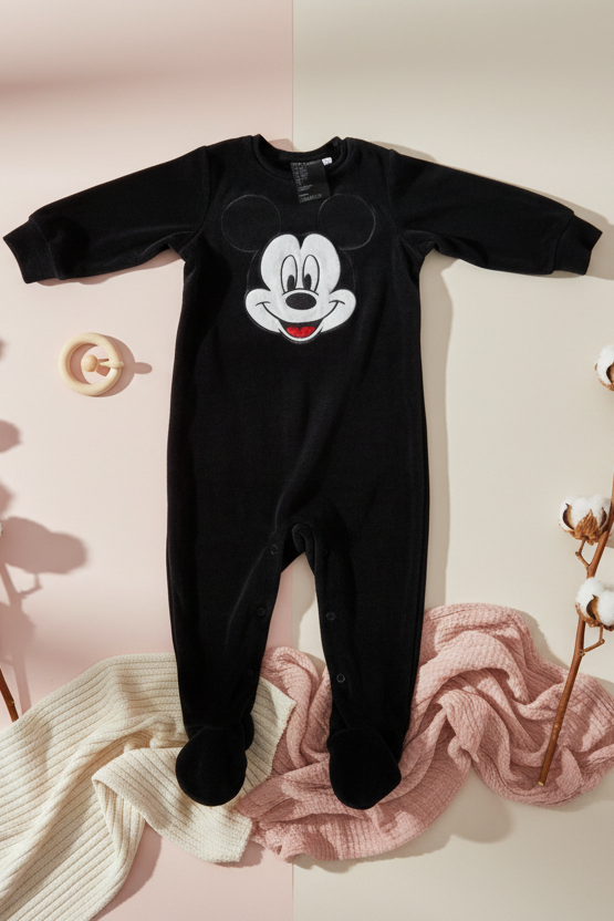 Schlafanzug Mickey – schwarz (Strampler)