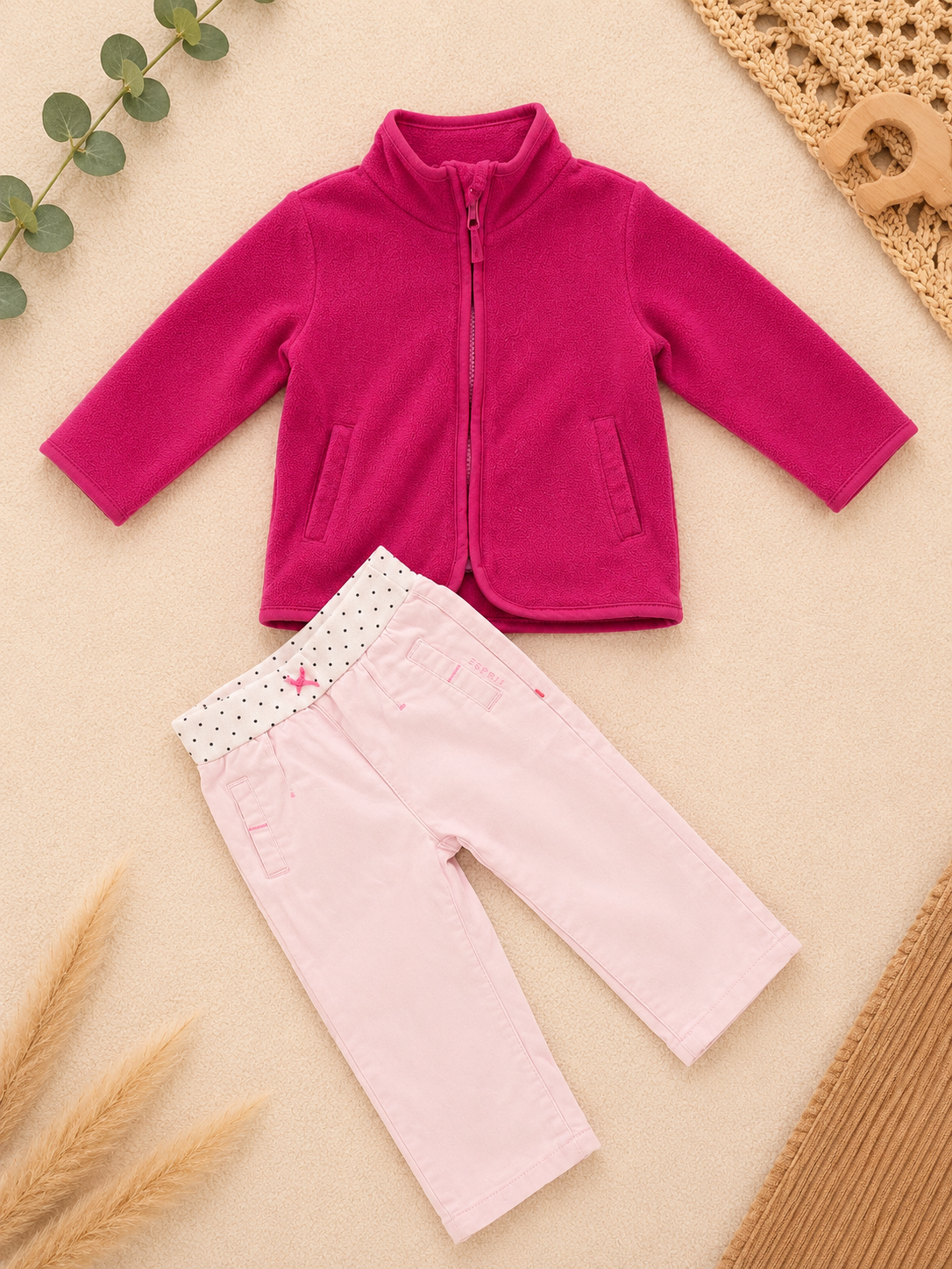 Fleece-Set Jacke & Esprit Hose Rosa