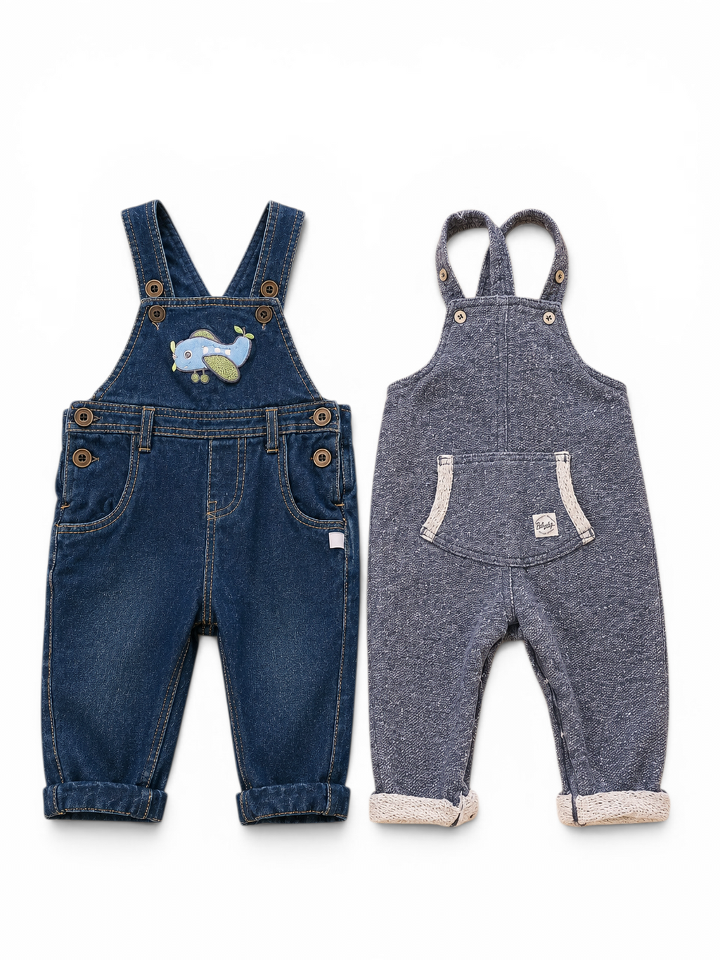 2er-Set Baby-Latzhosen Jeans & Sweat