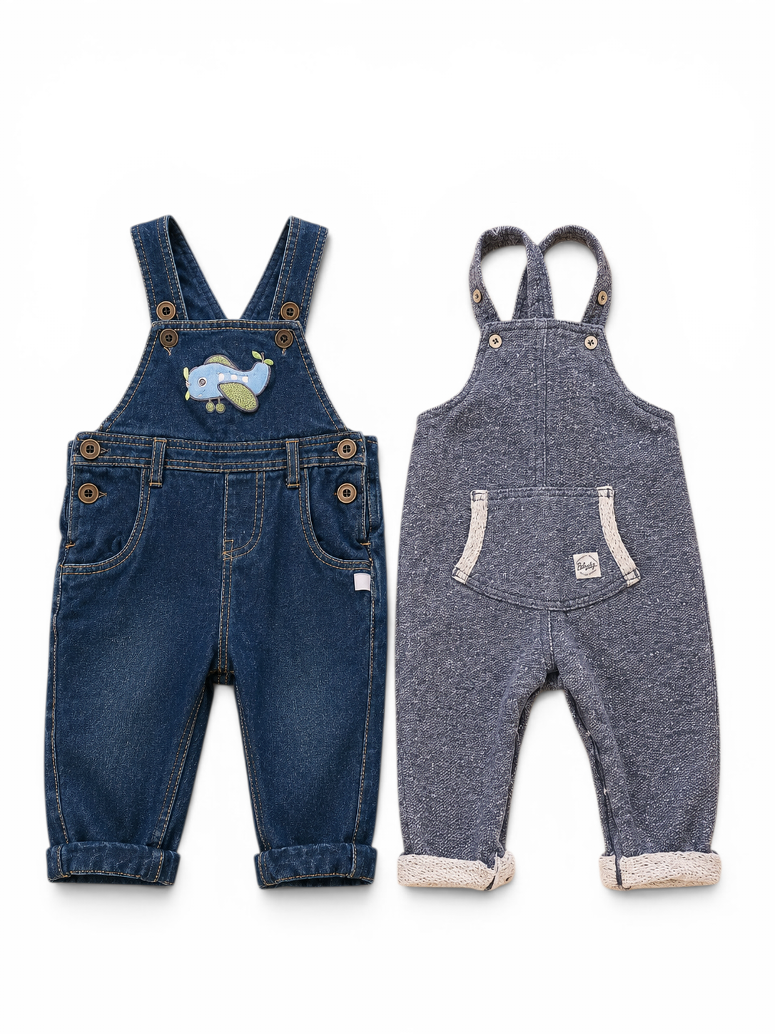 2er-Set Baby-Latzhosen Jeans & Sweat