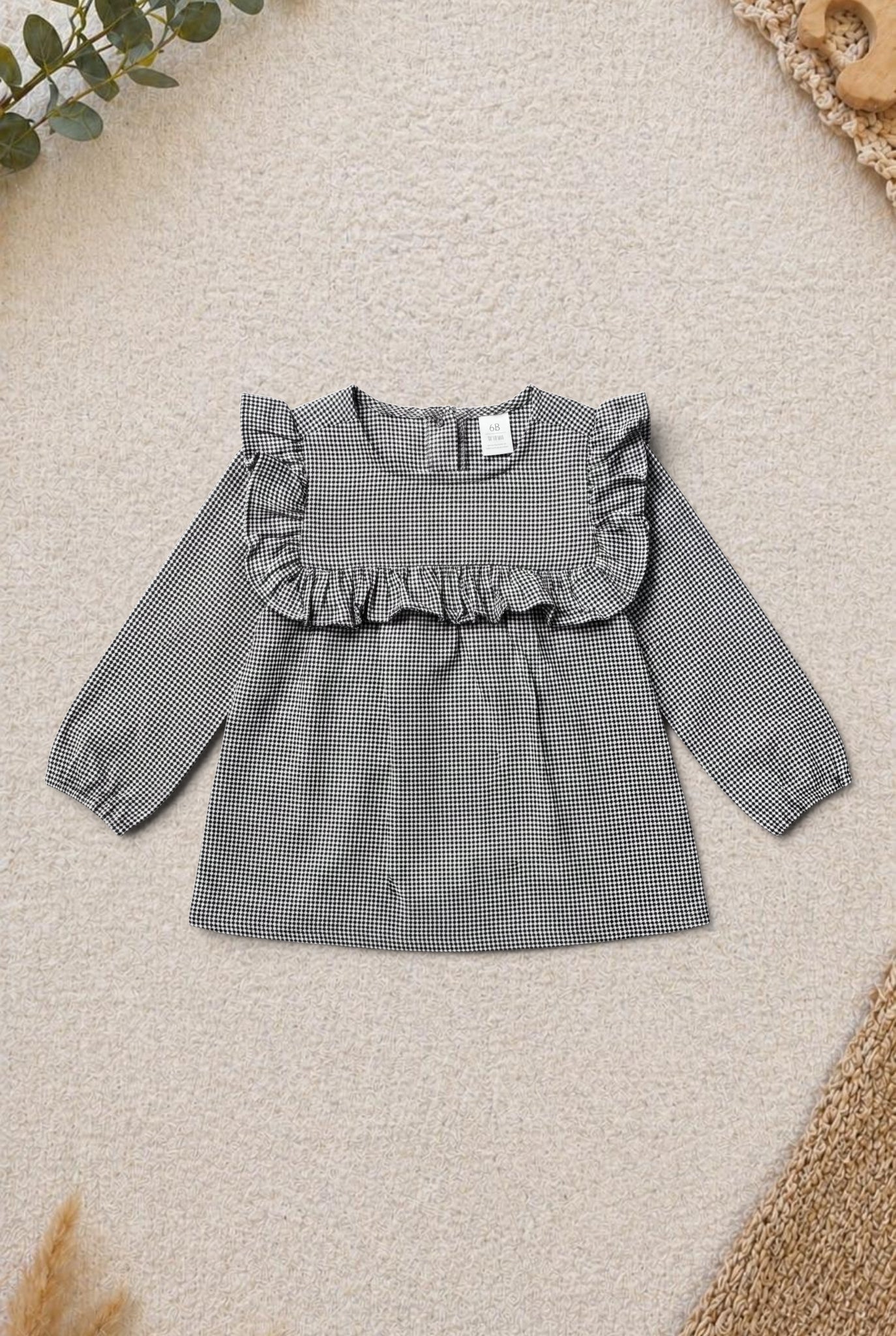 H&M Langarm-Bluse Schwarz-Weiss