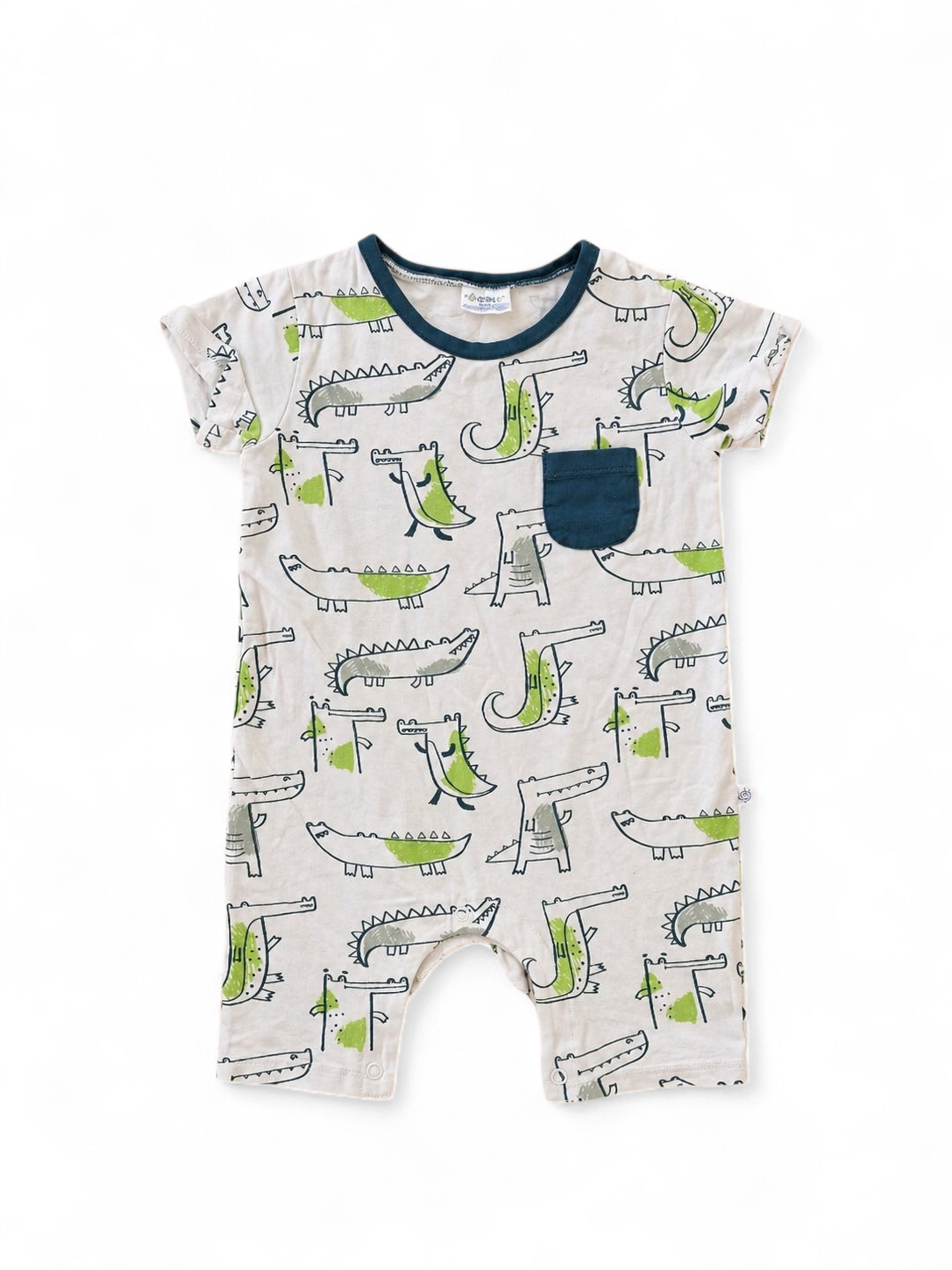 Baby Kurzstrampler – Krokodil-Print coconette