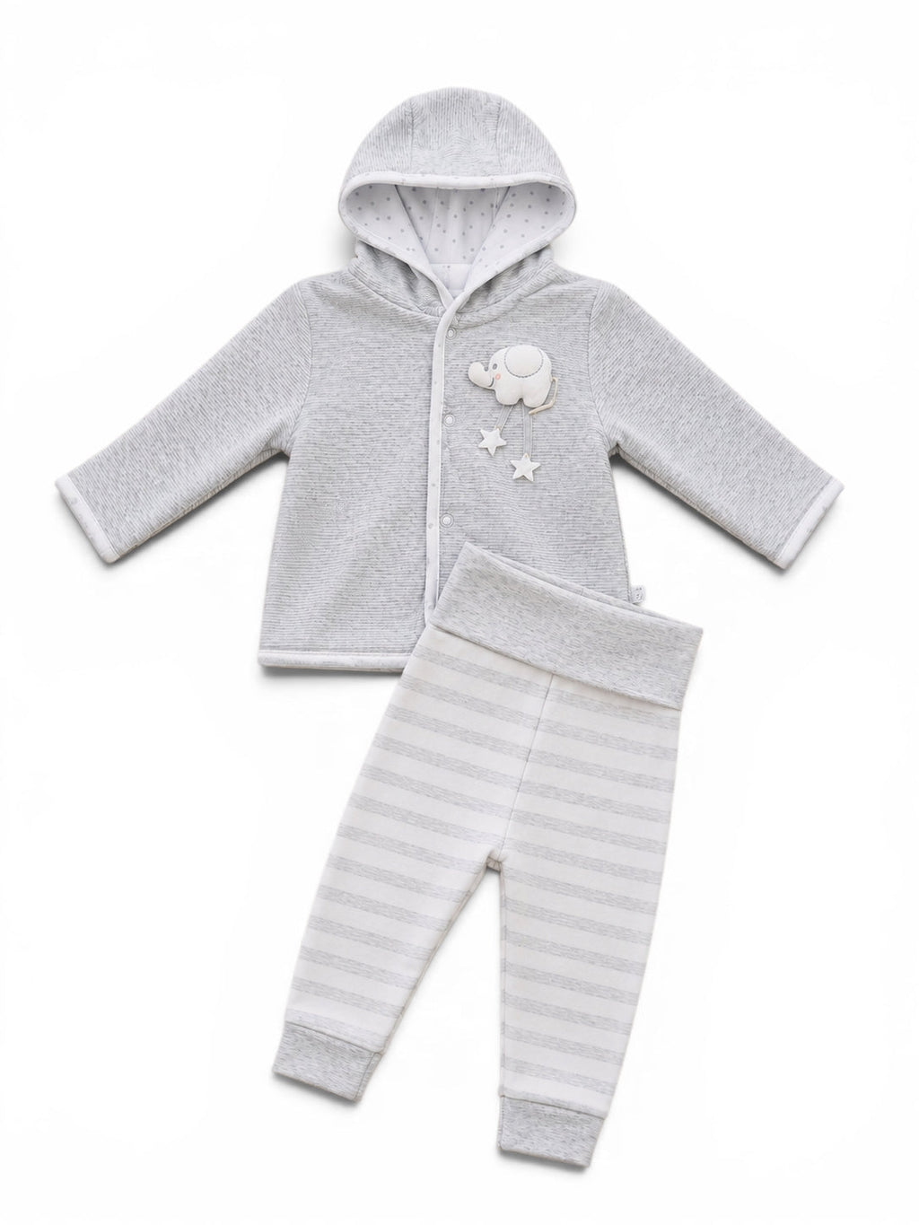 Baby-Set Kapuzenjacke & Hose Grau Elefant