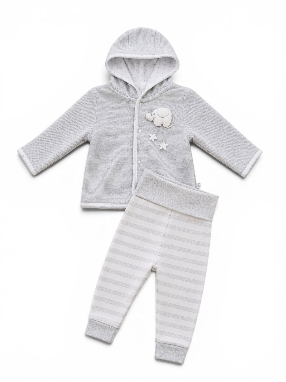 Baby-Set Kapuzenjacke & Hose Grau Elefant