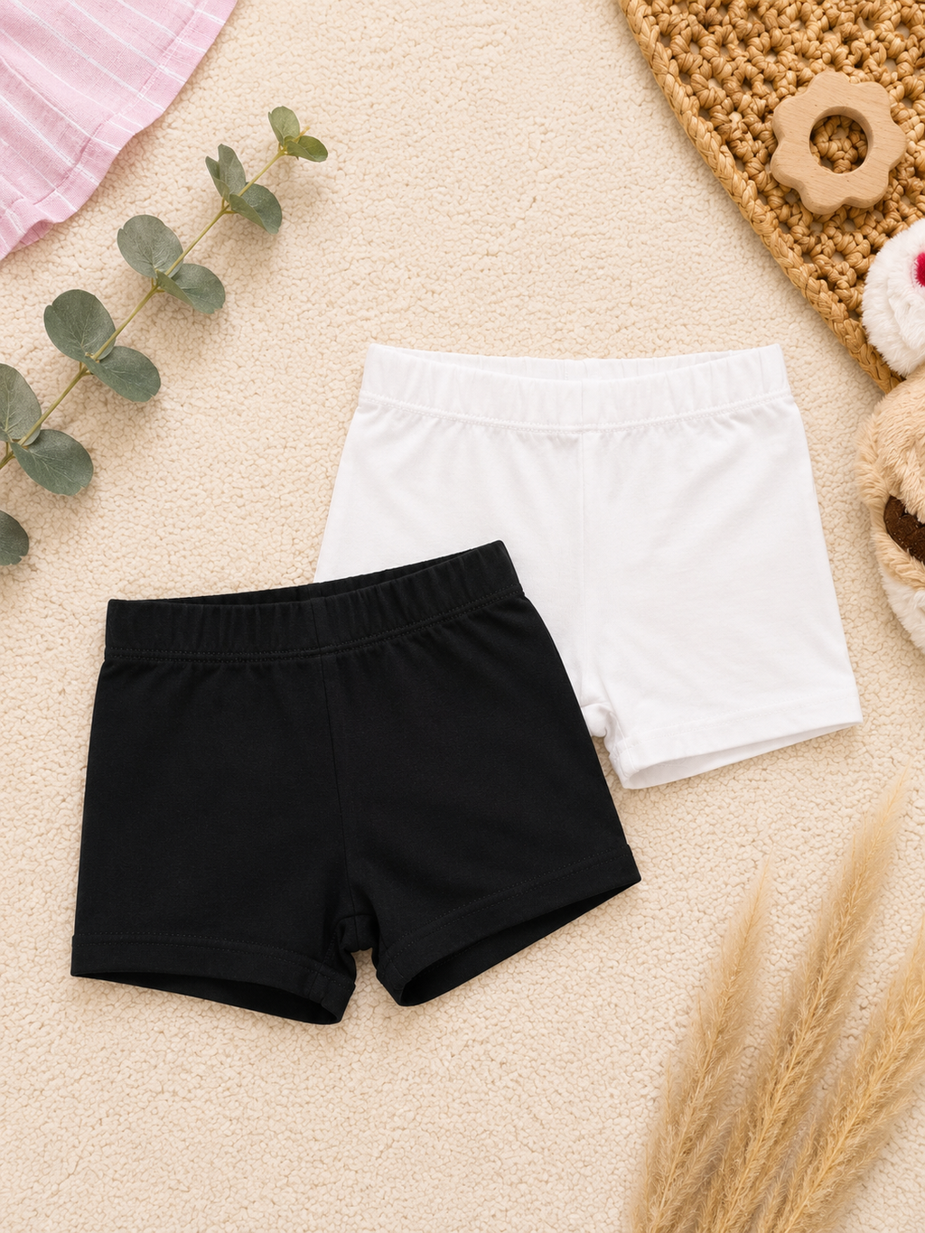 2er-Pack Shorts Schwarz & Weiss