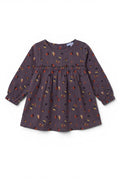 Langarm-Kleid Grauviolett Herbst-Allover