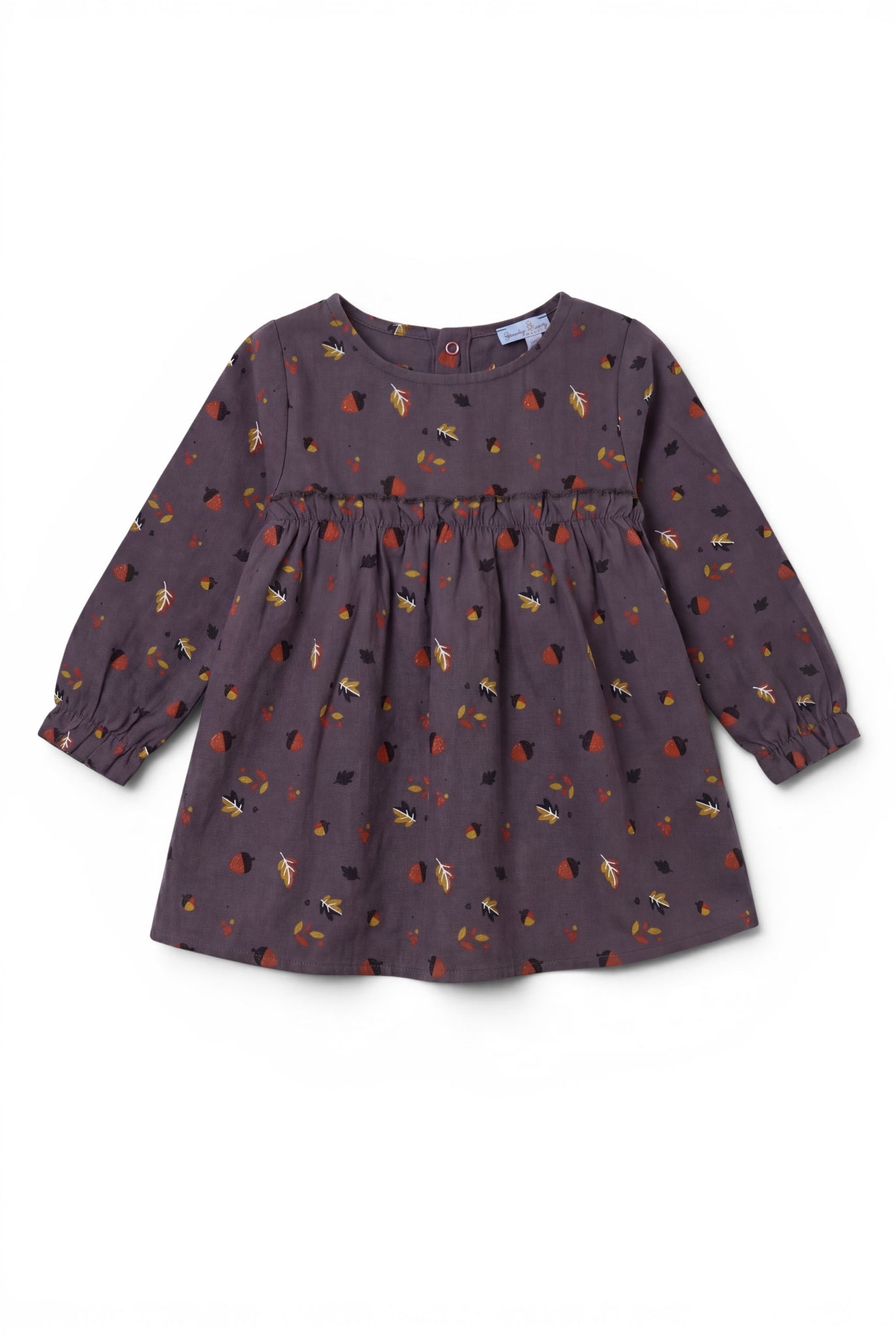 Langarm-Kleid Grauviolett Herbst-Allover