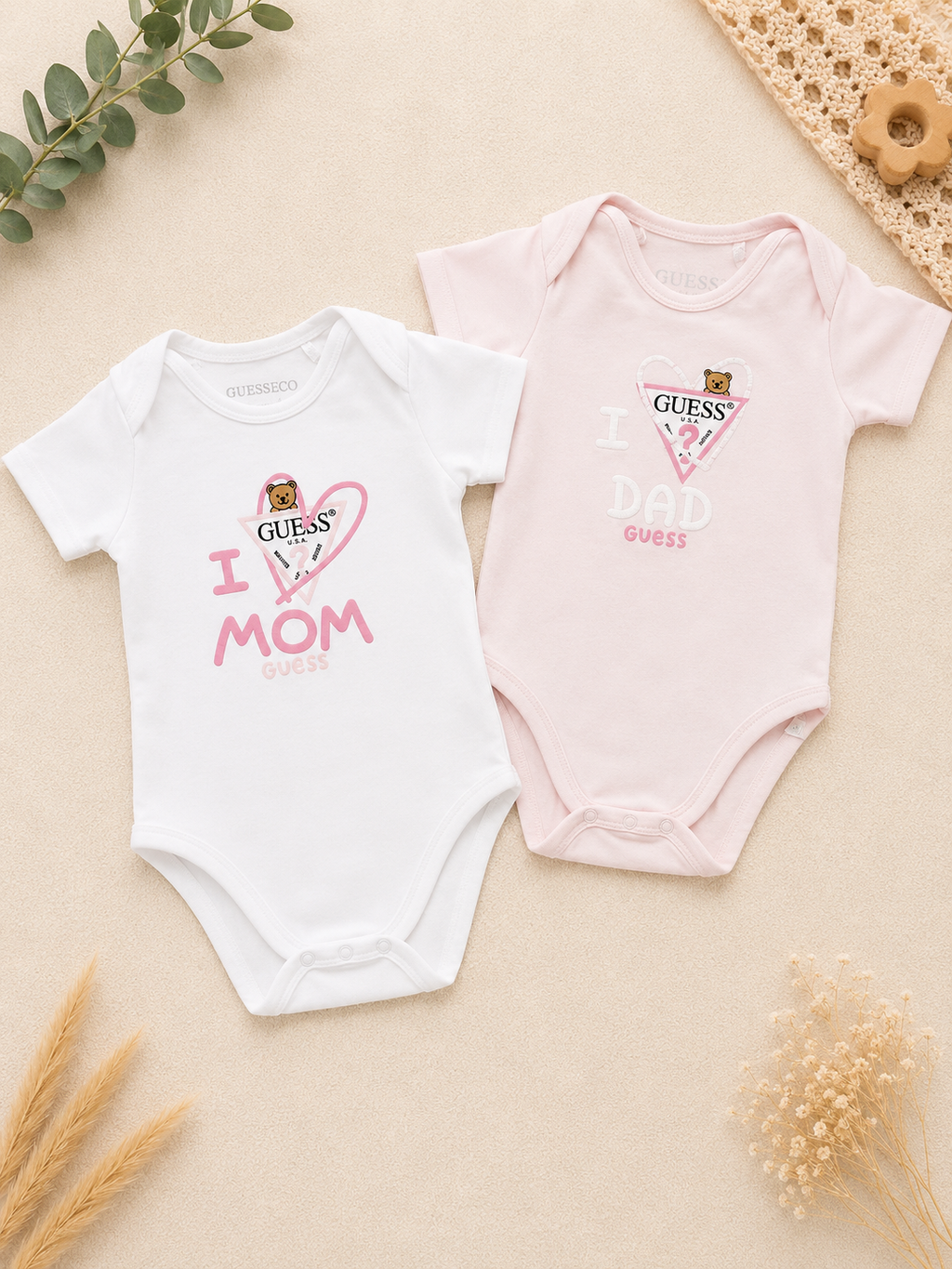 Guess 2er-Pack Body I Love Mom Rosa