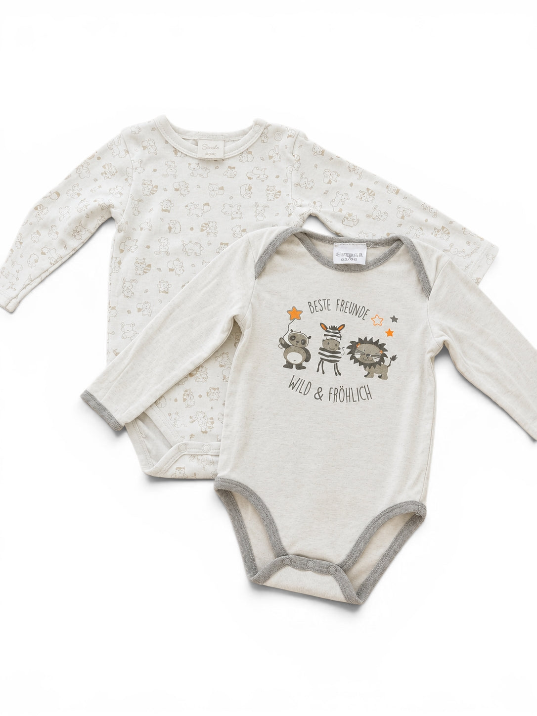 2er-Set Baby-Langarm-Bodys "Beste Freunde Wild & Fröhlich"