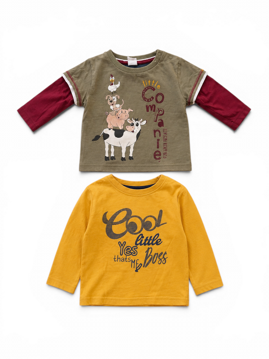 2er-Set Baby-Langarmshirts Little Companie & Cool Little Boss