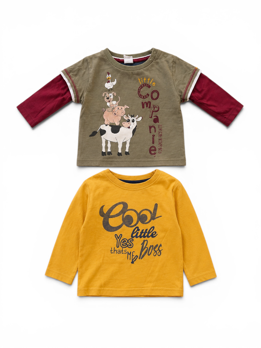 2er-Set Baby-Langarmshirts Little Companie & Cool Little Boss