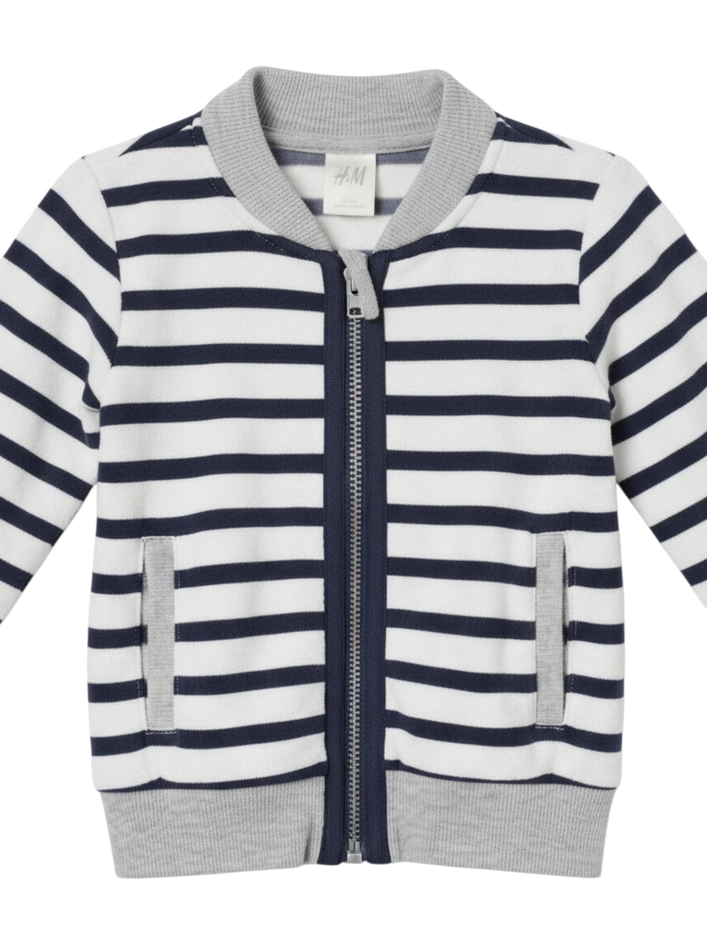 H&M Sweatjacke Gestreift Navy