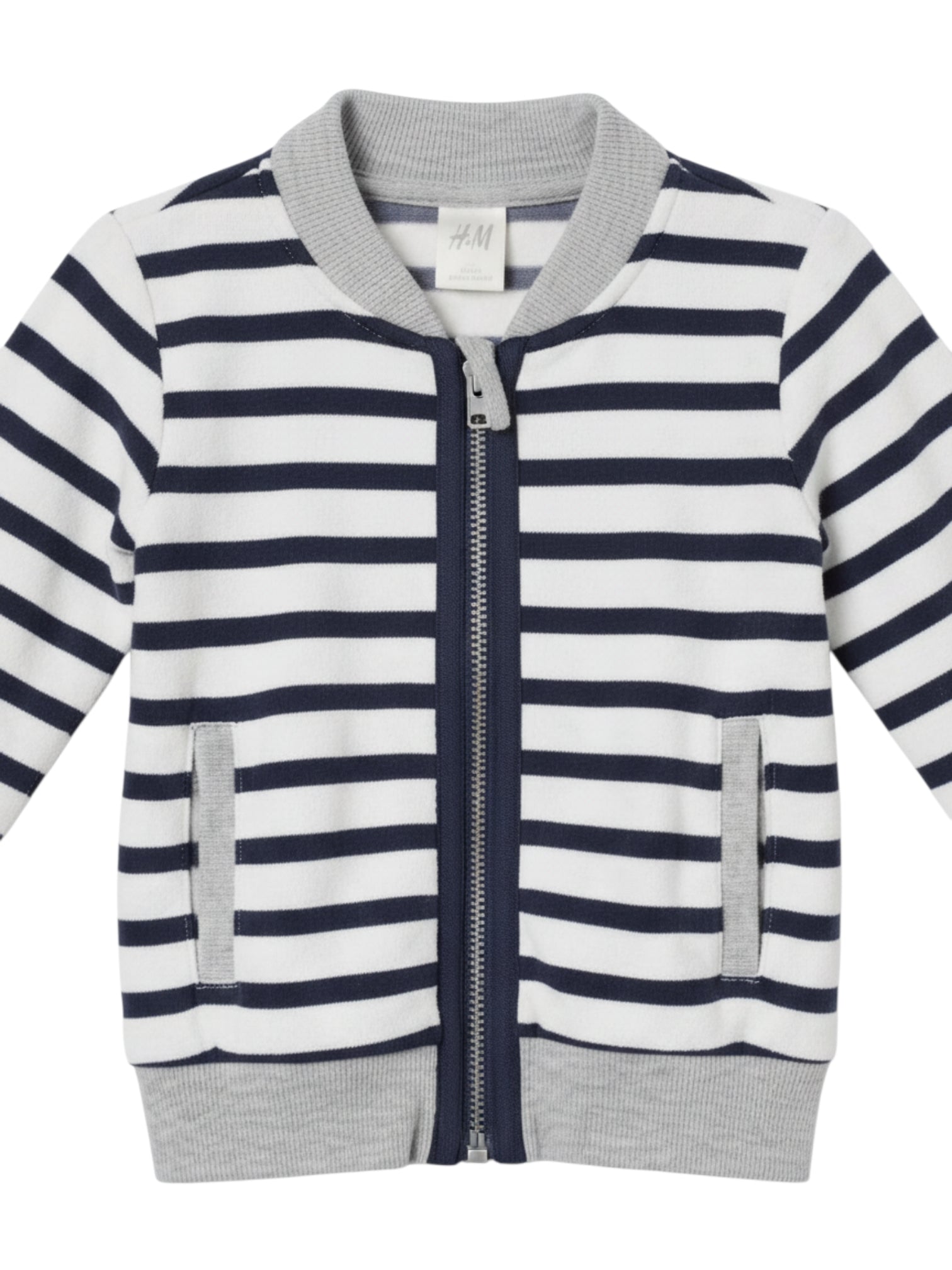 H&M Sweatjacke Gestreift Navy