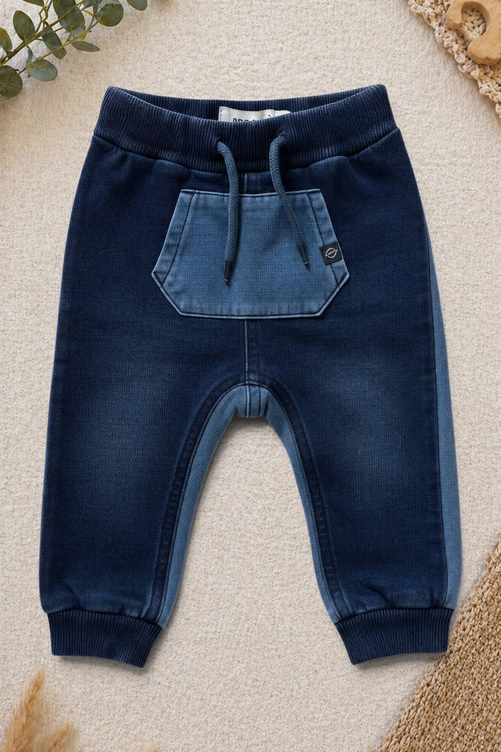 Name It Jogginghose Dunkelblau Denim-Look Känguru-Tasche
