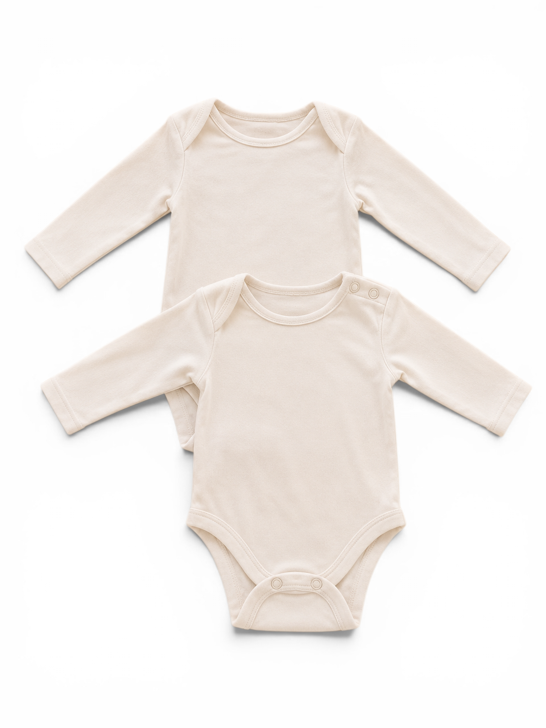 2er-Set Baby-Langarm-Bodys Creme/Weiss