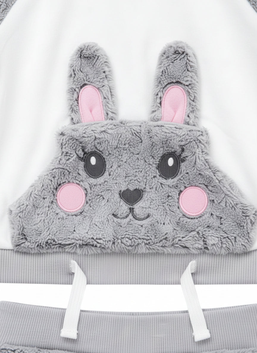 Set Sweatshirt & Hose Grau Hase Plüsch