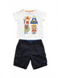 C&A Baby-Set T-Shirt Tiere & Cargo-Shorts Navy
