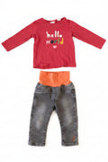 Dunkelrosa Hello-Set mit Denim-Hose H&M/s.Oliver