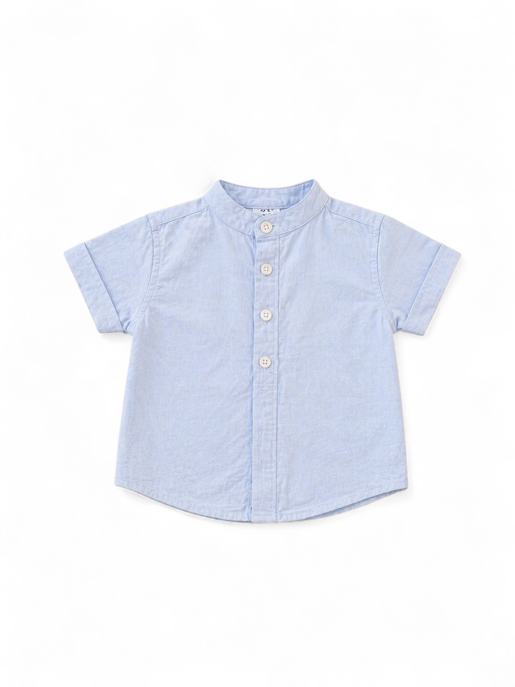 Baby Hemd – Hellblau mit Mao-Kragen