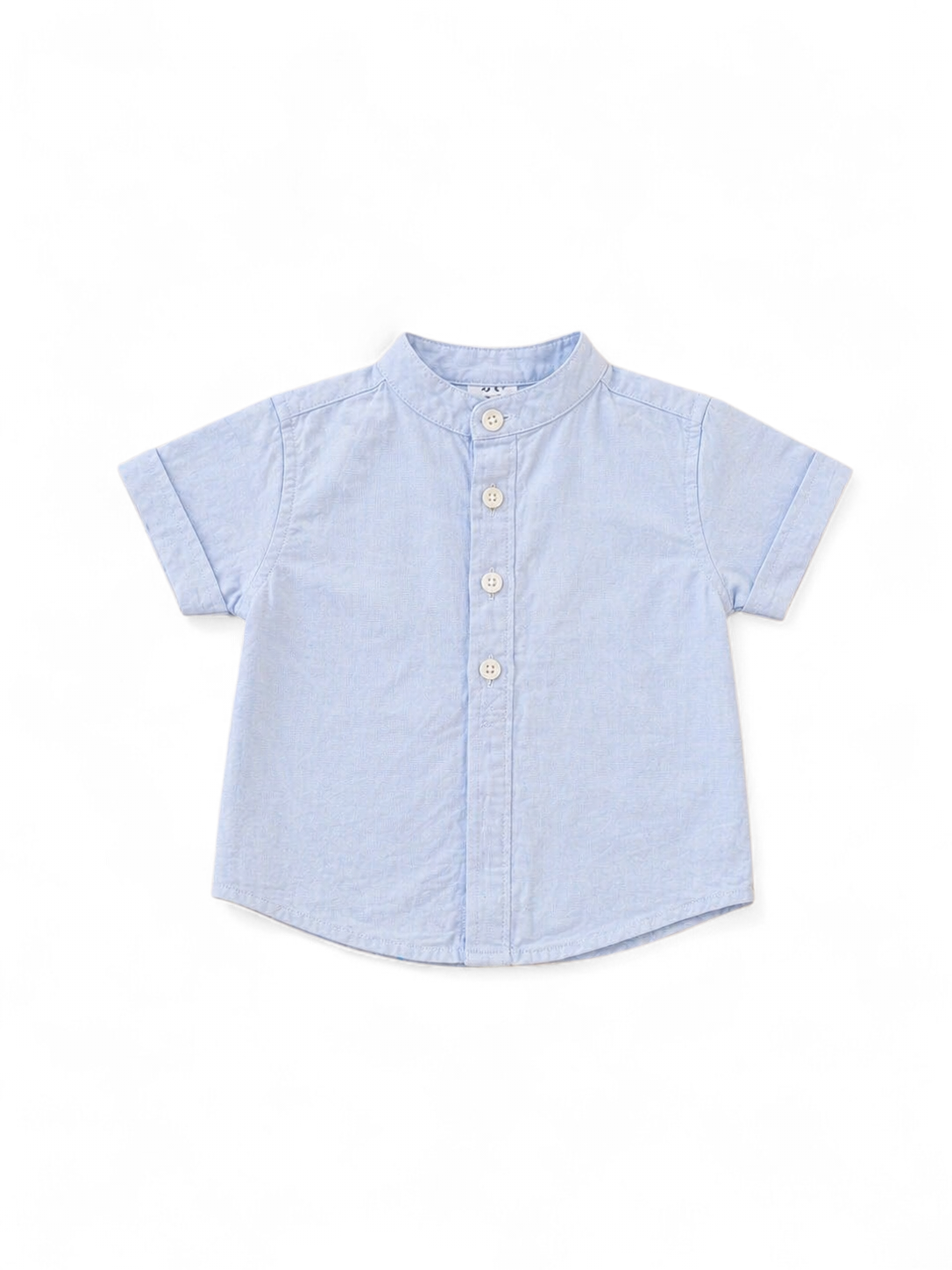 Baby Hemd – Hellblau mit Mao-Kragen