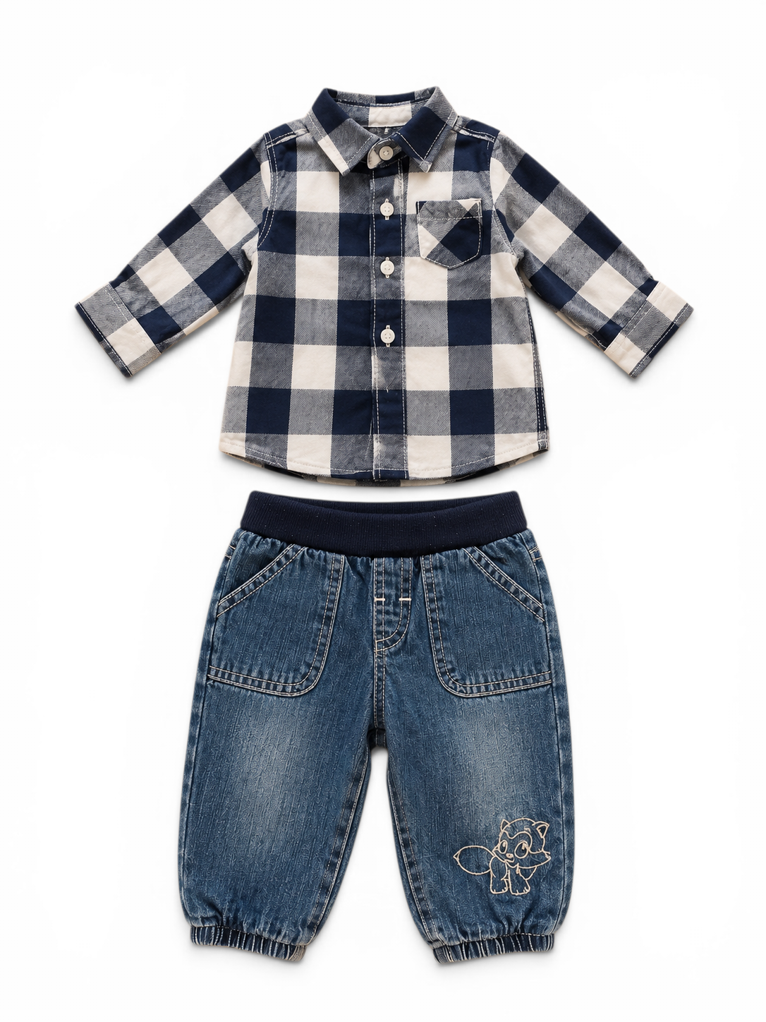 Baby-Set Karo-Hemd & Jeans C&A