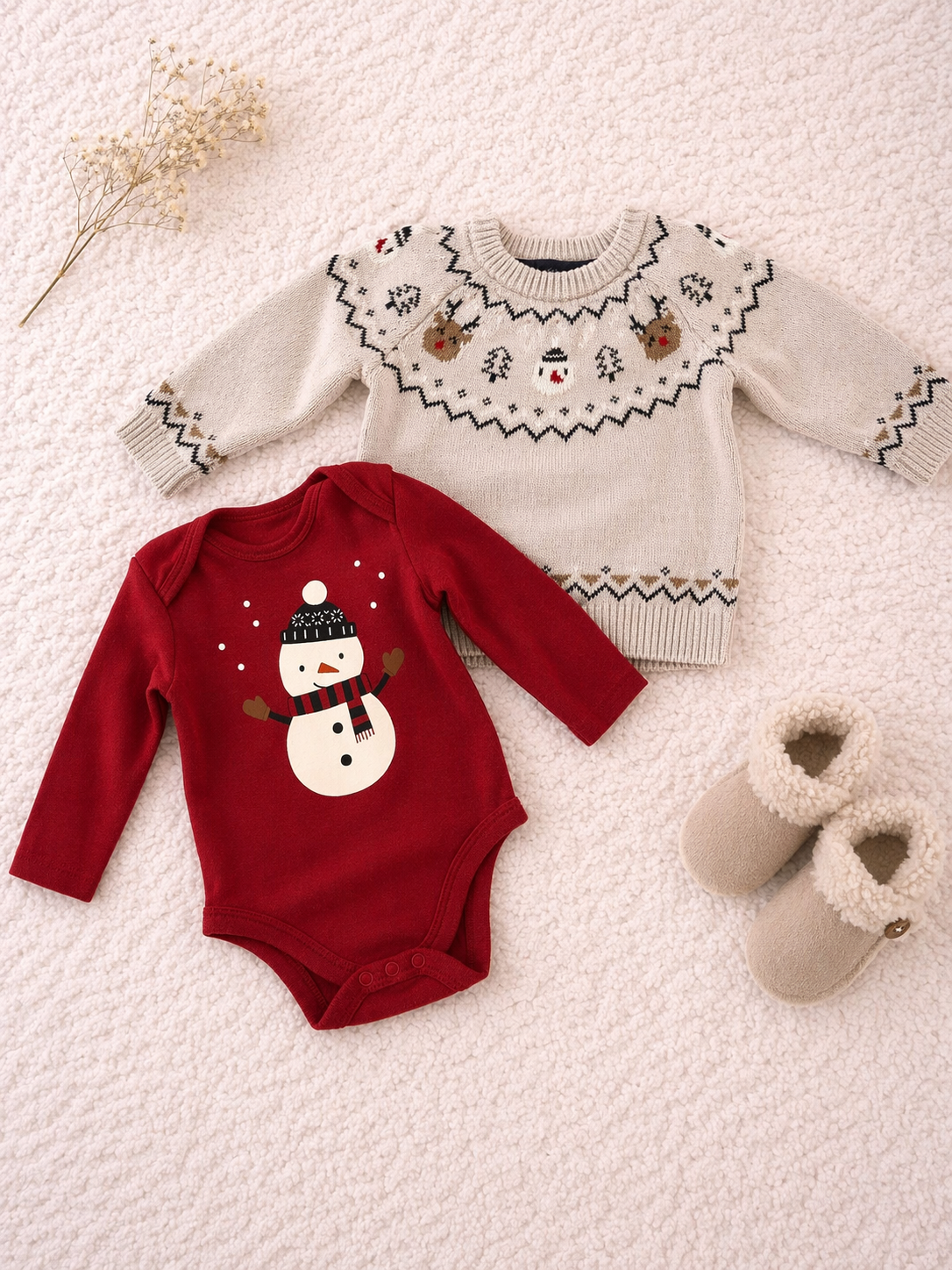Weihnachts-Set mit Elch und Schneemann C&A