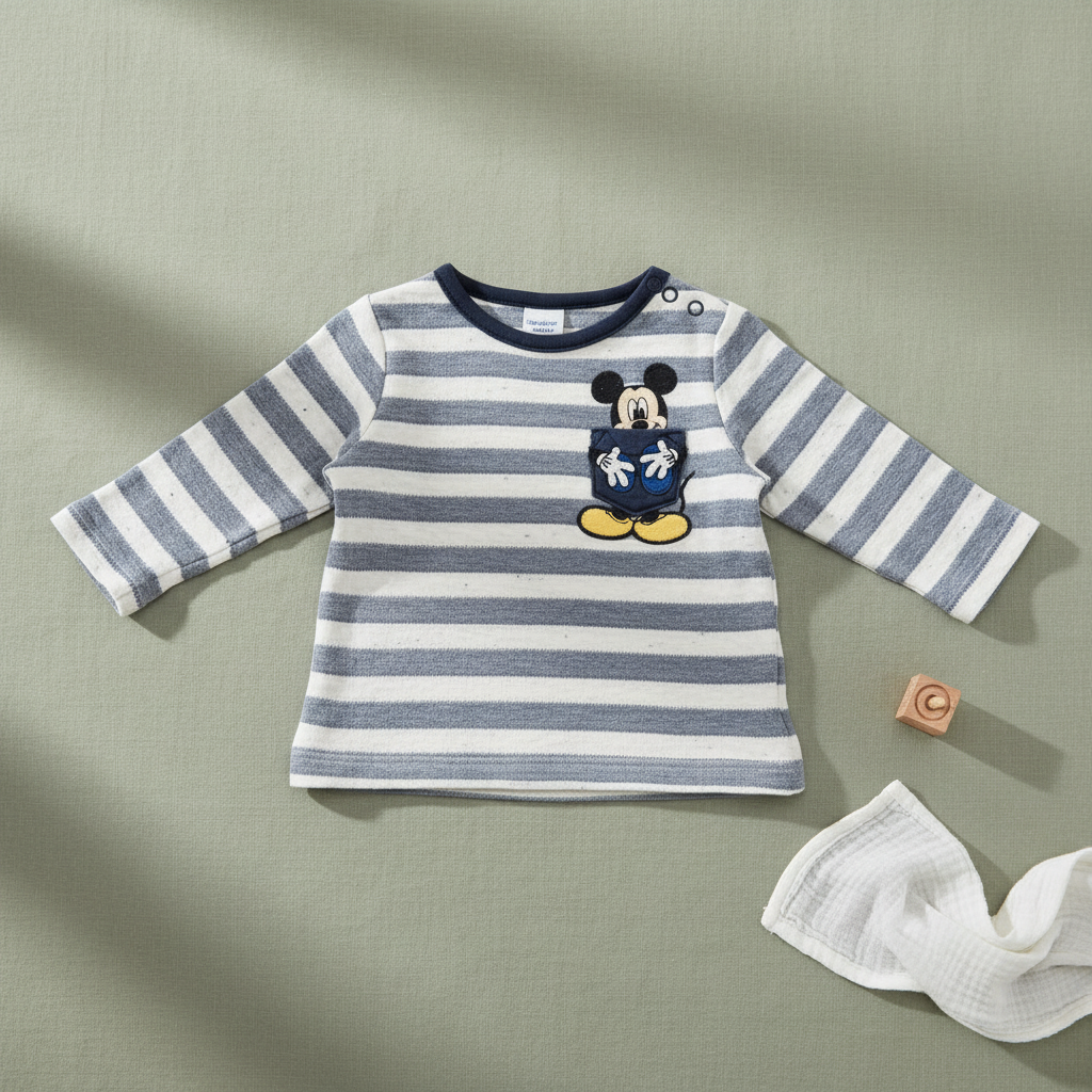 Baby-Langarmshirt Mickey Mouse Gestreift C&A
