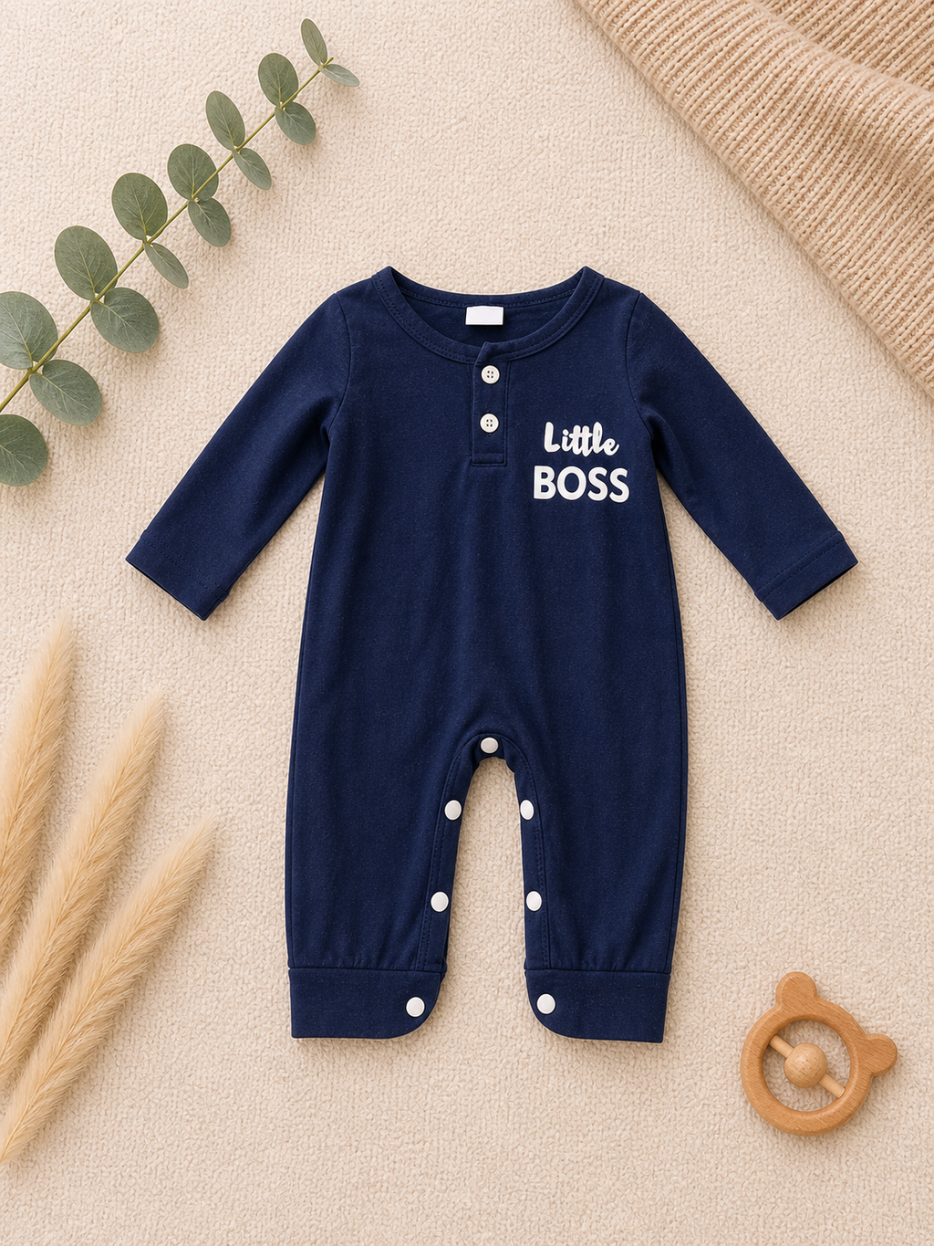 Baby-Strampler Little Boss Navy