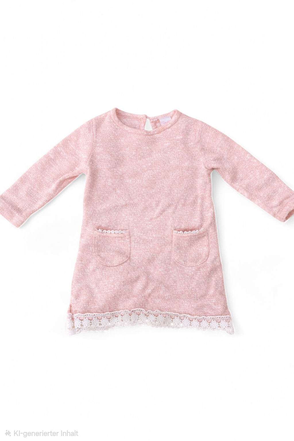 Robe rose avec bordure en dentelle