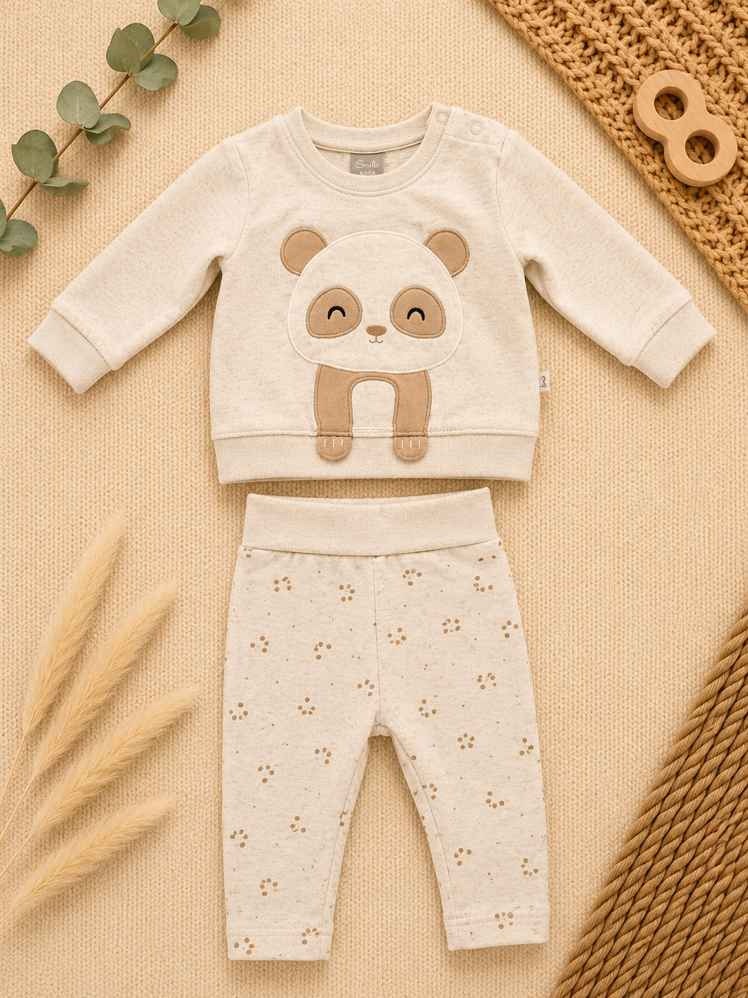 Smile Panda Set Beige
