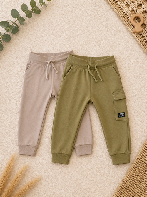 2er Set Baby Jogginghosen /Next beig/grün