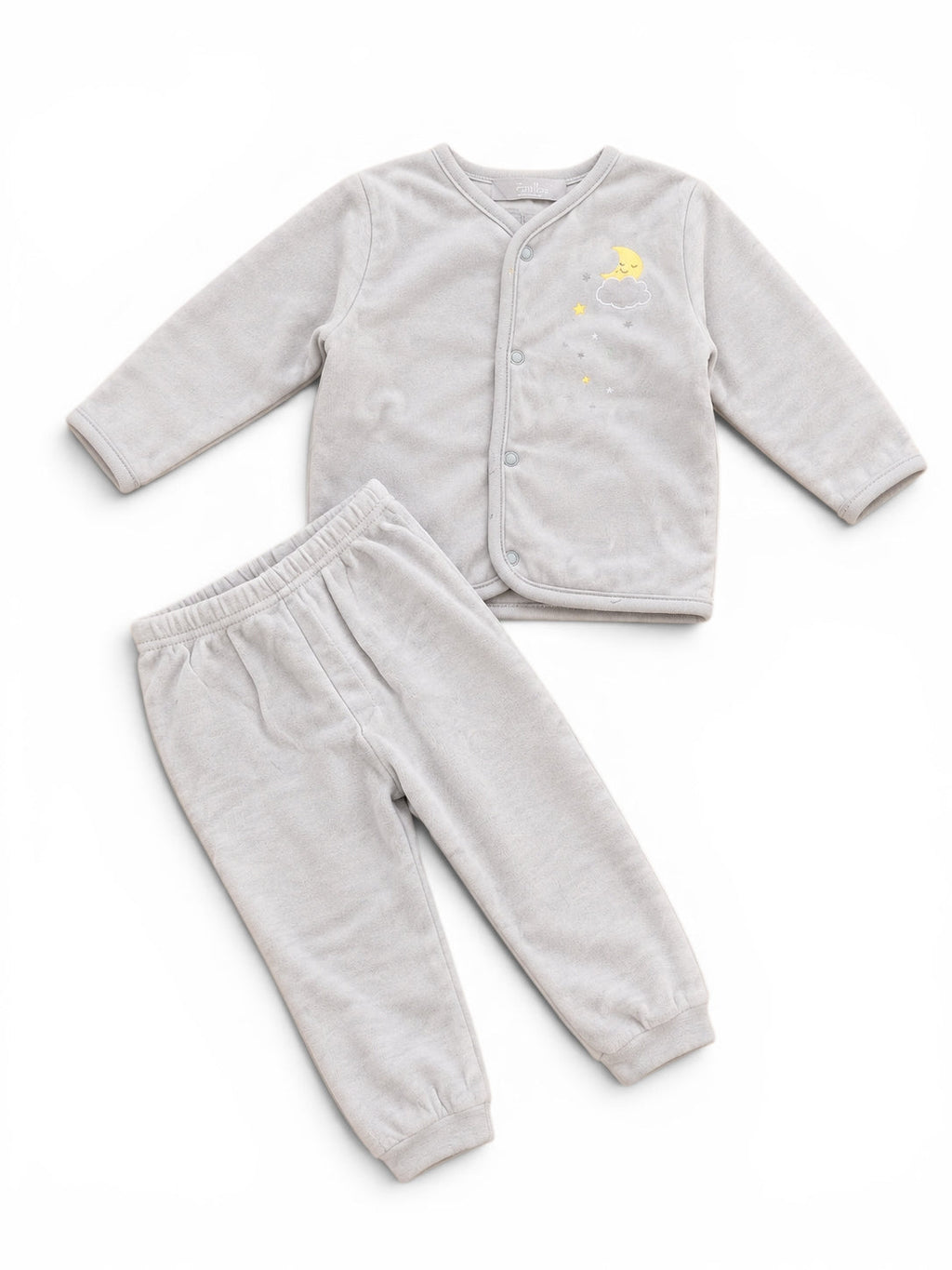 Baby-Set Velours-Jäckchen & H&M Hose Grau Mond
