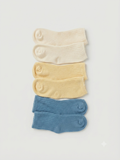 3er-Pack Socken Creme Gelb Blau Ripp
