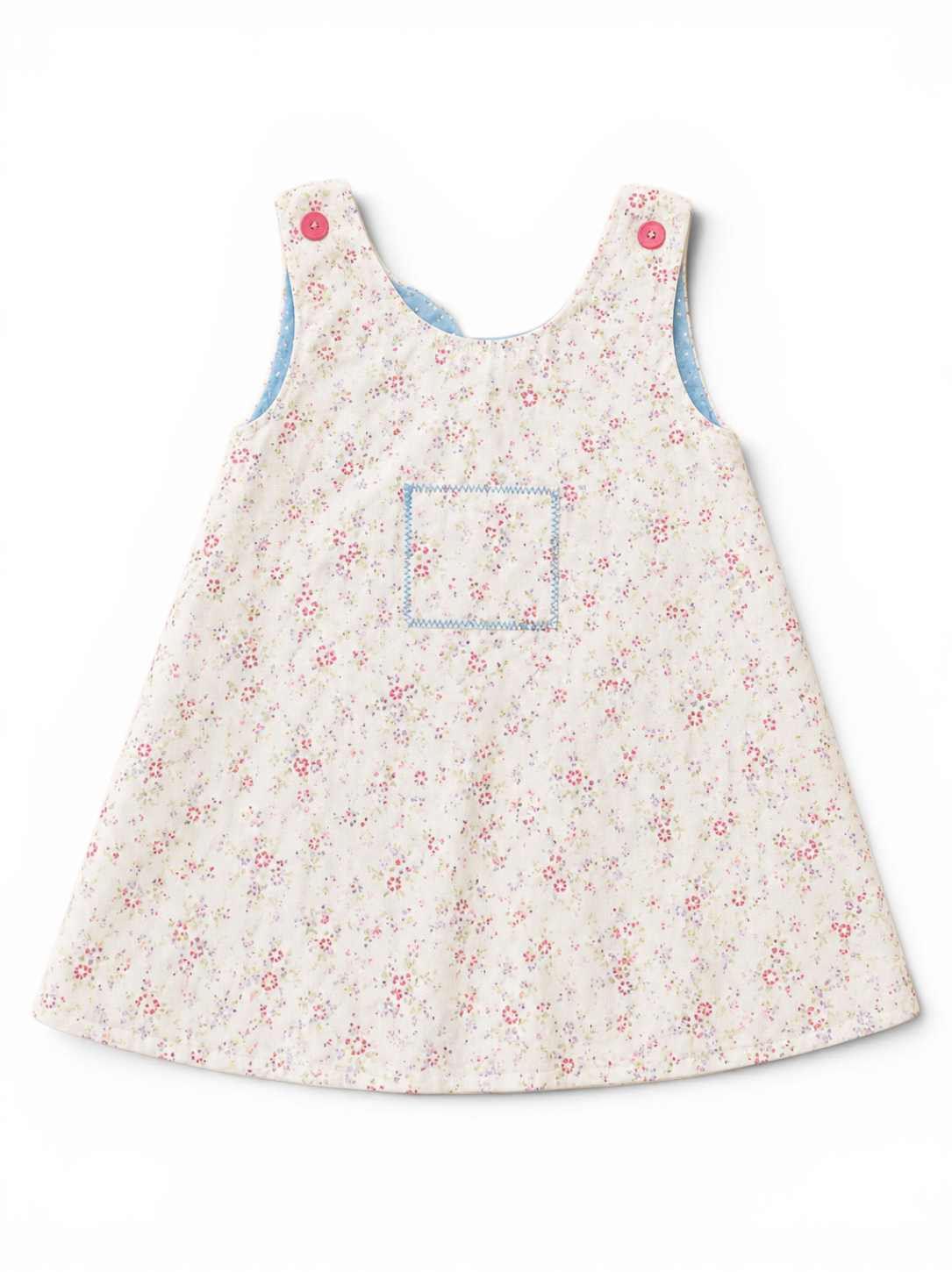 Kleid Weiss Blümchen Wendbar