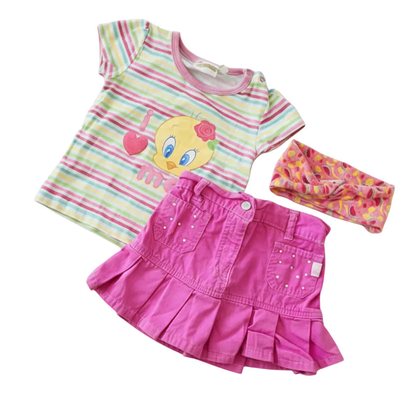 Sommer Set Tweety (T-Shirt + Rock + Stirnband)