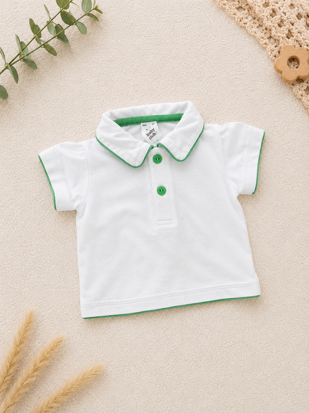 C&A Polo-Shirt Weiss Grün