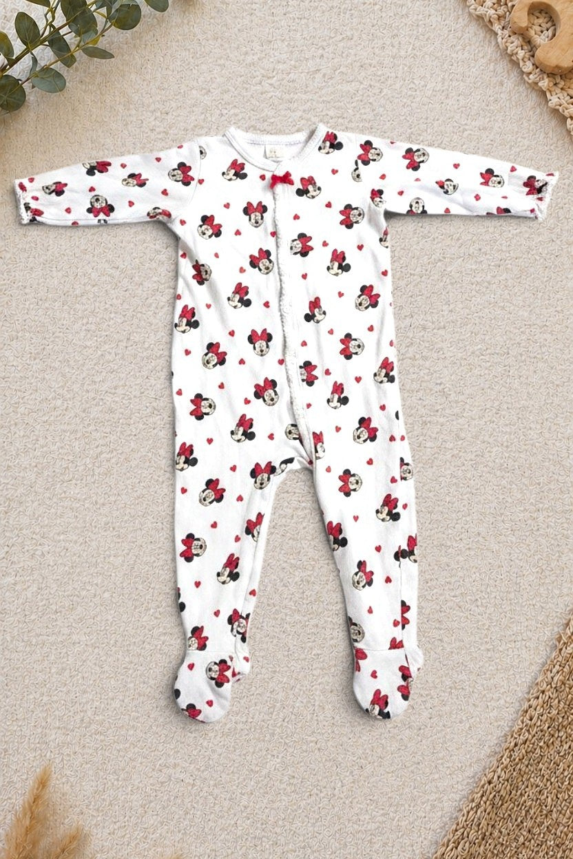 H&M Minnie Mouse Baby-Strampler Weiss