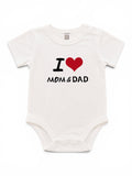 Body I Love Mom & Dad Weiss