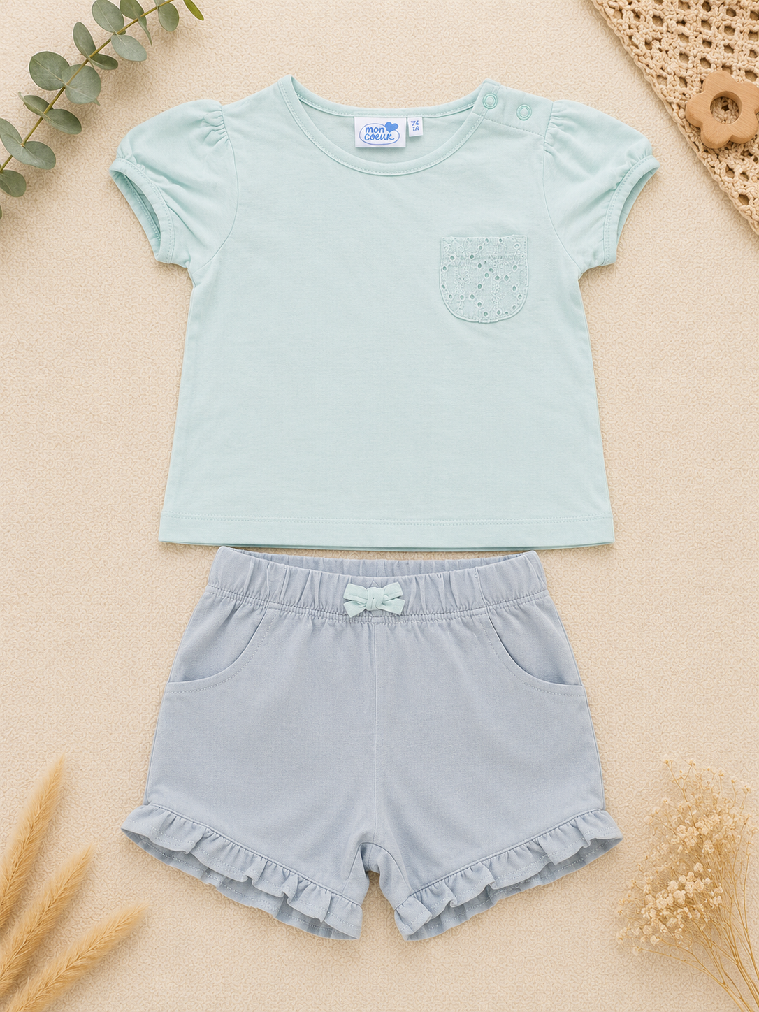 Moncoeur Set T-Shirt & Shorts Mint