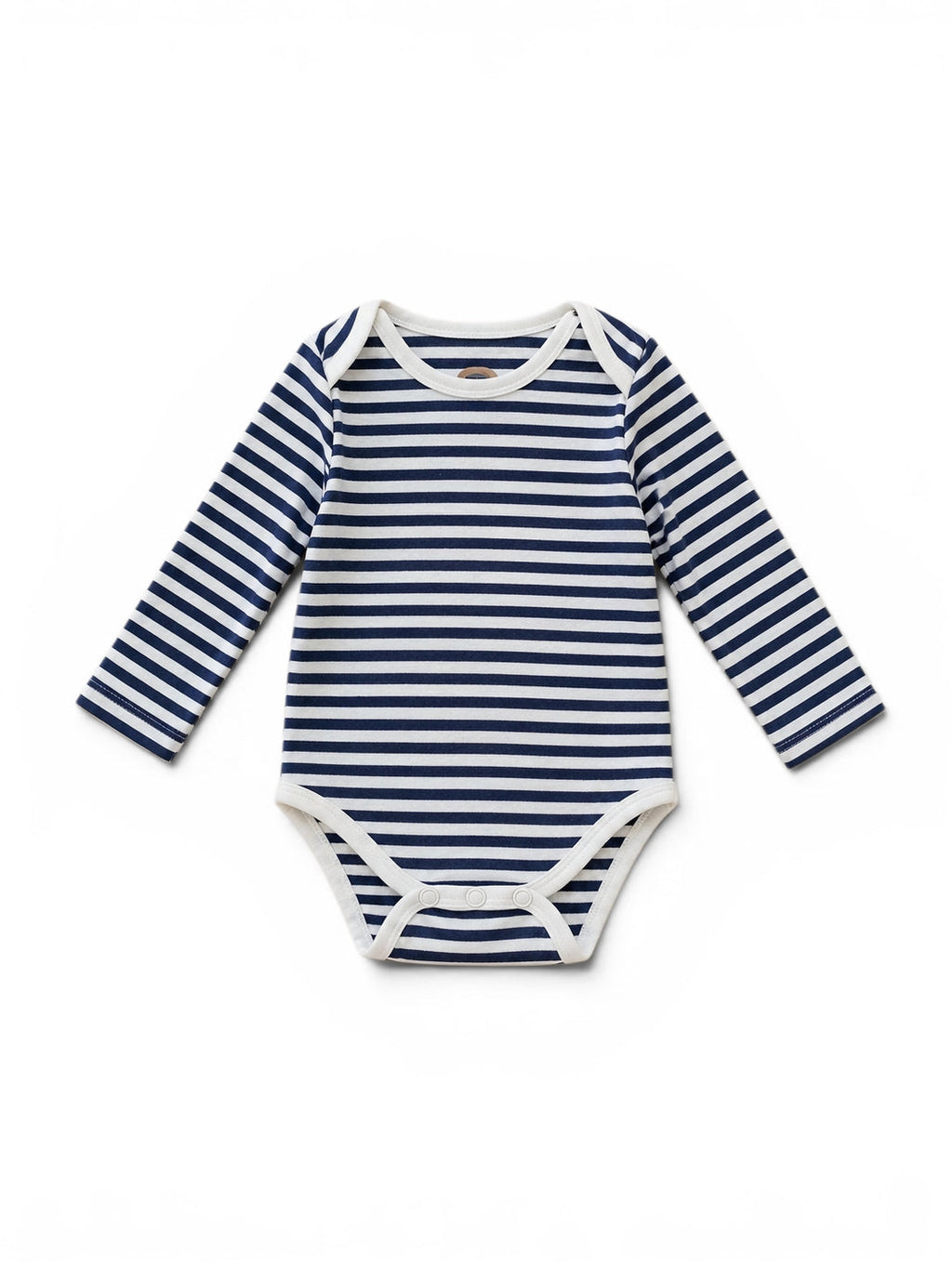Baby-Langarm-Body Navy/Weiss Gestreift