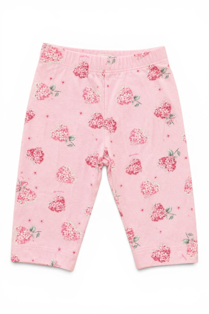 Manor Baby Leggings Rosa Hortensien-Herzen
