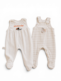 2er-Set Baby-Strampler "Kleine Nervensäge" & Gestreift