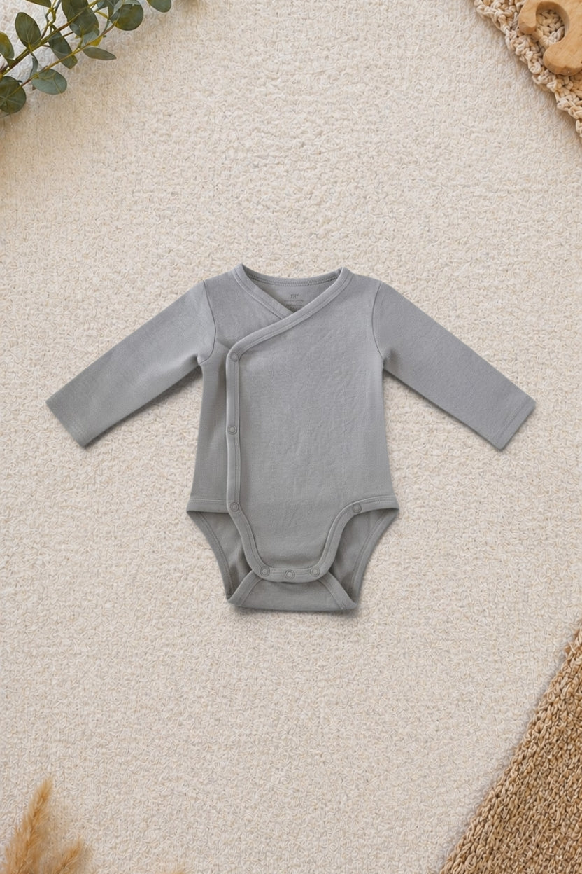 H&M Baby-Wickelbody Grau Langarm