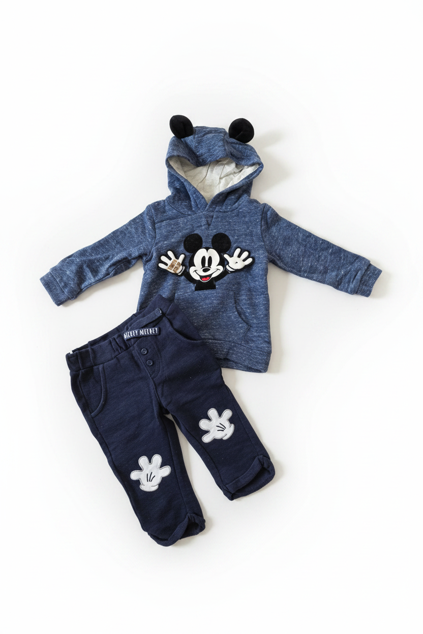 Baby-Set Mickey Mouse Hoodie mit Ohren & Jeans H&M