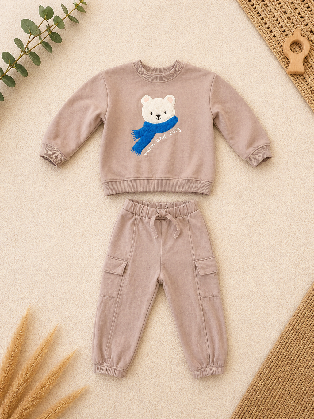 Baby-Set Warm and Cosy Bär - Sweatshirt & Cargohose H&M