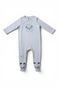 C&A Langarm-Strampler Hellgrau Panda Happy Every Day