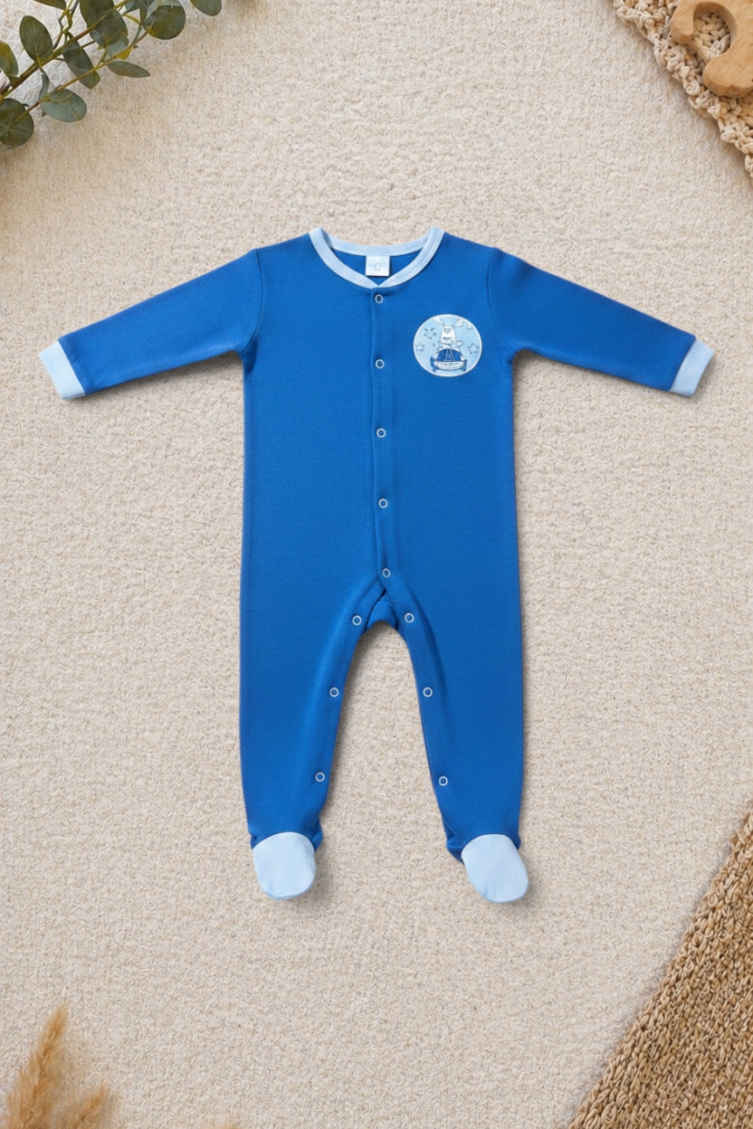 Baby-Strampler Royalblau Segelboot