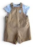 Baby-Set Body & Latzhose Beige "Happy Everyday"